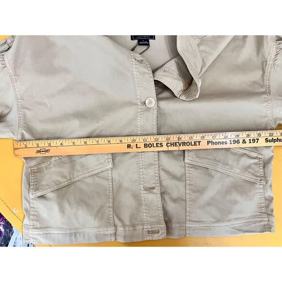 NWT Sanctuary Cassidy Stretch Twill Button Front Jacket Tan Women's Size Large - Picture 6 of 7